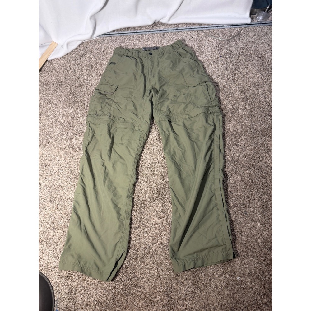 REI Co-op Sahara Convertible Pants Mens M 32L Green Zip Off Hiking Cargo UPF 50